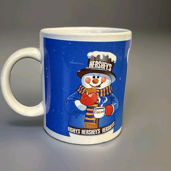 Hershey's S'mores Campfire Recipe Coffee Cup Mug 10 oz Snowman Blue #31460 - Picture 1 of 4